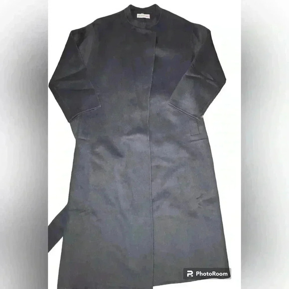 Blue Gray Wool Trench coat  S - Picture 1 of 12